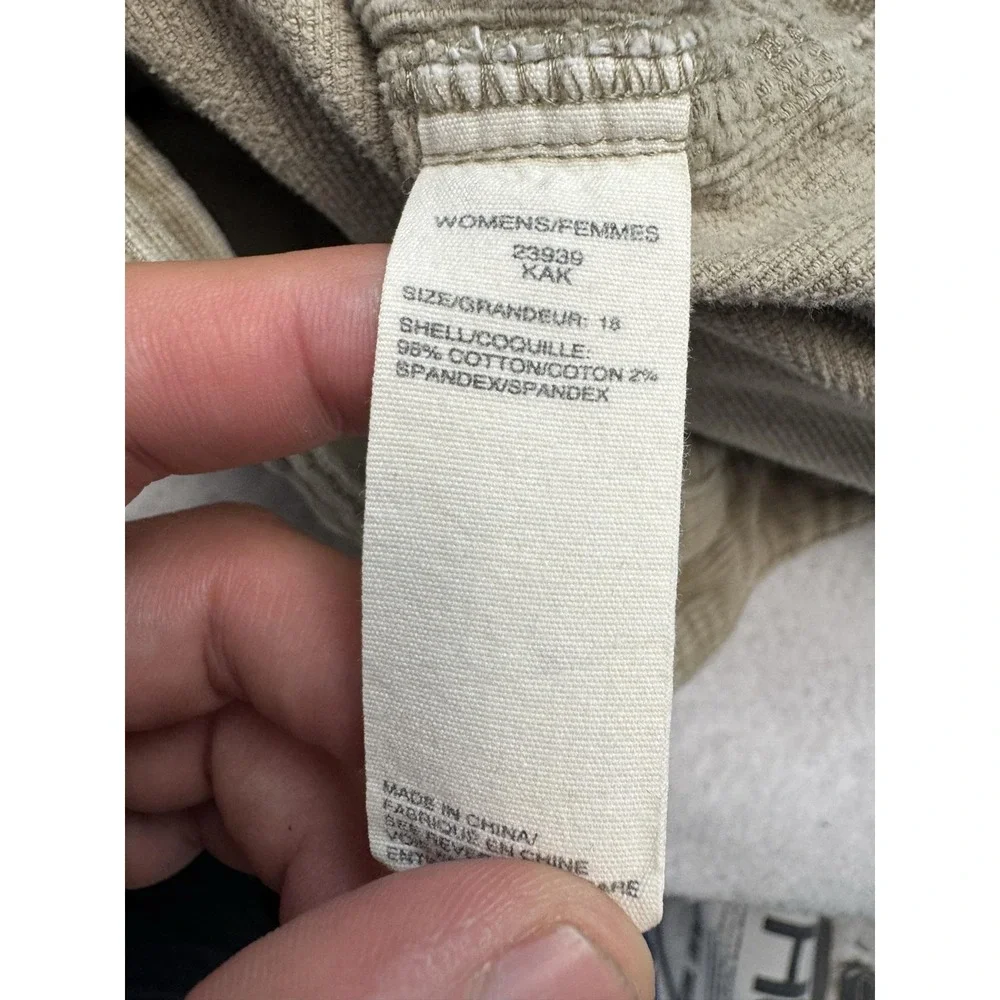 Woolrich Skirt Womens 18 Beige Corduroy A Line Knee Length Stretch Pockets